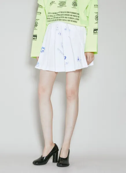 Scribbled Jersey School Girl Skirt