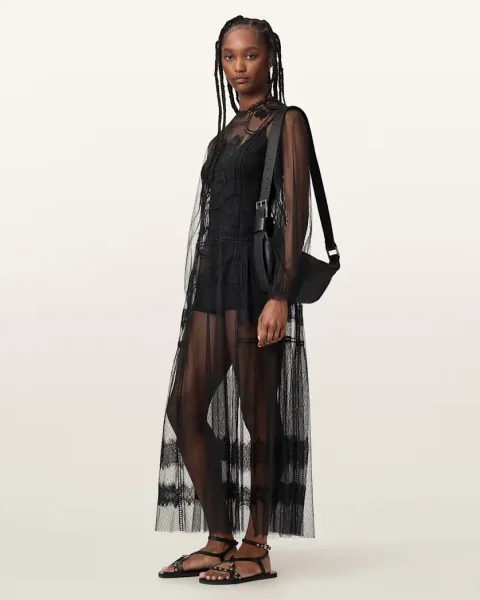 Cesca Mesh Midi Dress