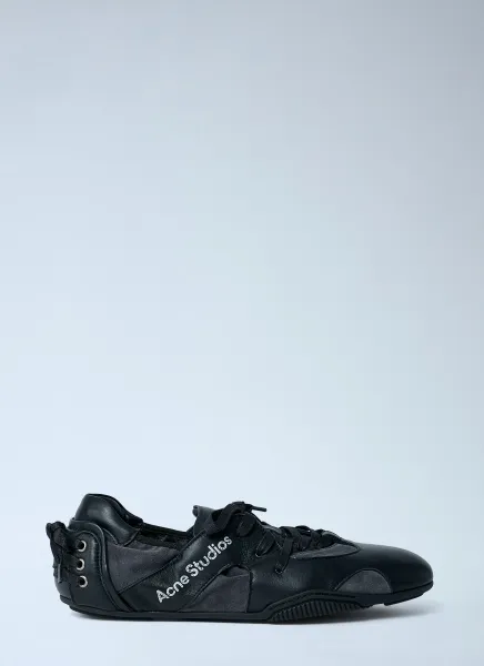 Leather Lace-Up Sneakers