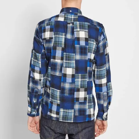 Button Down Patchwork Check Shirt