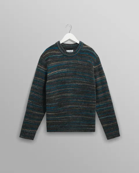 Wilde - Grey and Teal Space Dye Wool Crewneck