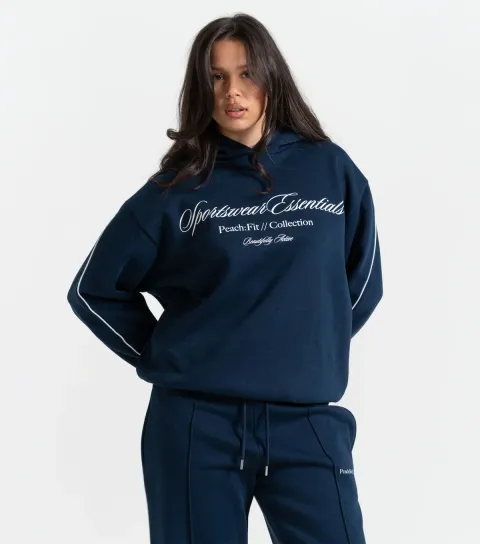 Women's Peach:Fit Navy Sportswear Essentials Logo Maya Hoodie