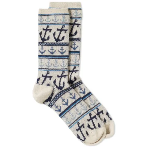 Anchor Jacquard Crew Sock