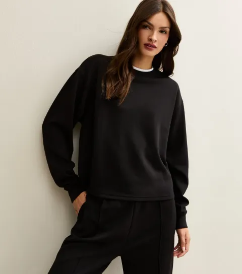 Women's Tall Premium Black Jersey Sweatshirt
