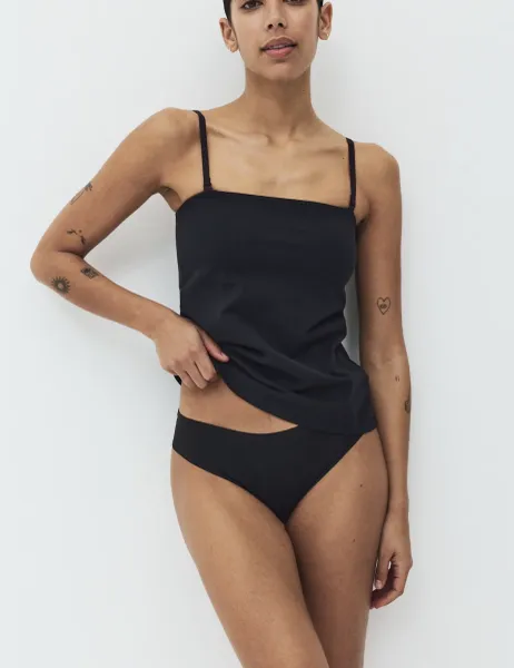 Marks & Spencer Cotton Rich Secret Support Bandeau Multiway Vest Black
