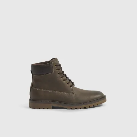 River Island Padded Collar Lace Up Boots