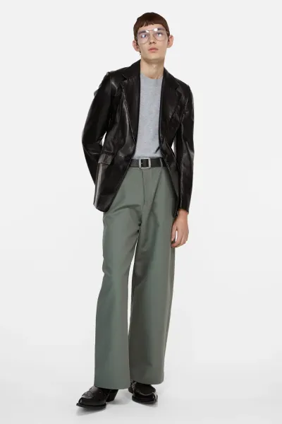 Leather suit jacket