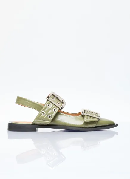 Feminine Buckle Ballerina Flats