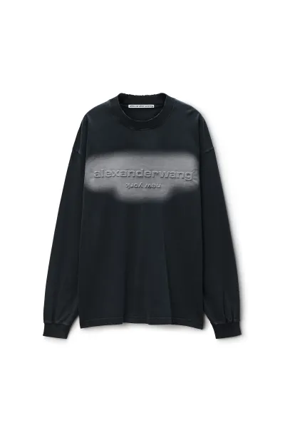 Unisex Long Sleeve Logo Tee in Jersey Oversized