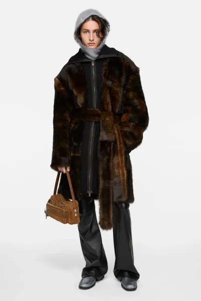 Layered fur jacket