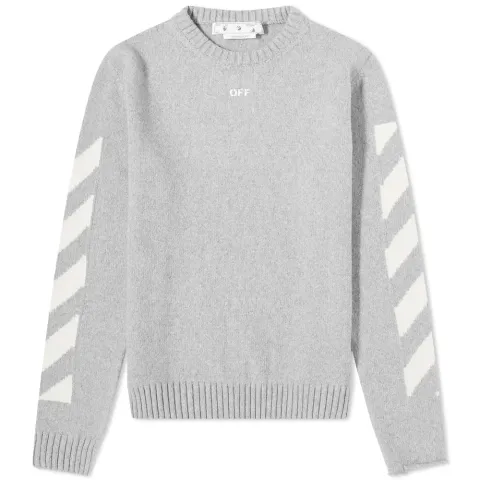 Diagonal Arrow Crew Neck Knit