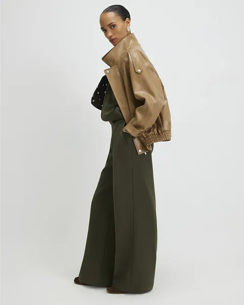 River Island Jersey Tailored Wide Leg Trousers