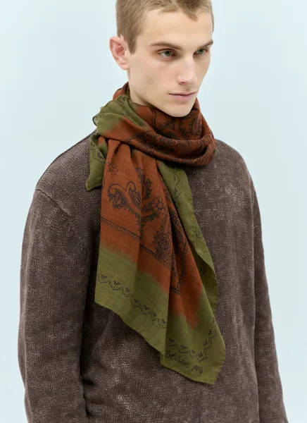 Print Light Wool Scarf
