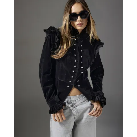 River Island Velvet Drummer Jacket
