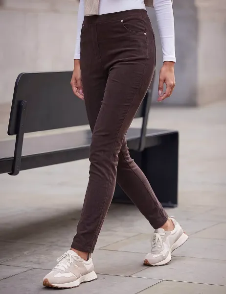 Roman Cord Straight Leg Trousers Chocolate