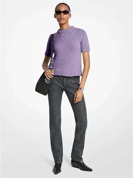 Knit Short-Sleeve Sweater
