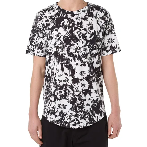 Monochrome Flower Long Pocket Tee