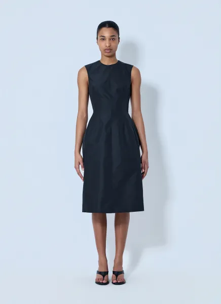 Sleeveless Structured Midi Dress