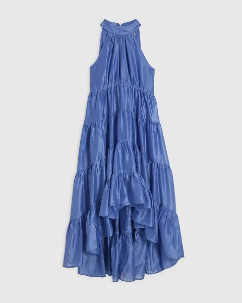 River Island Petite Halter Neck Tiered Maxi Dress