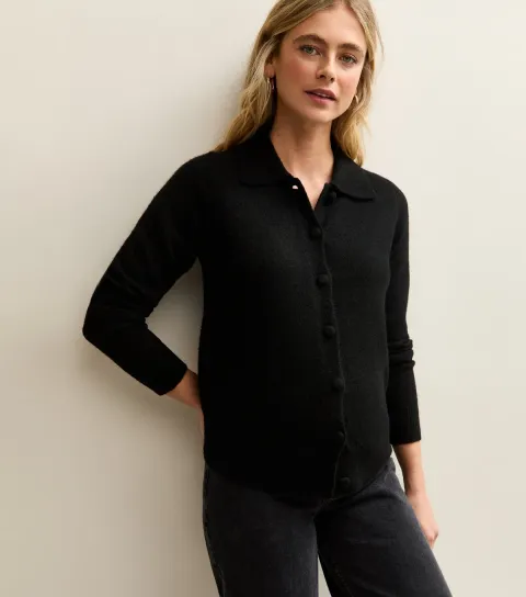 New Look Women's Maternity Black Midweight Knit Cardigan