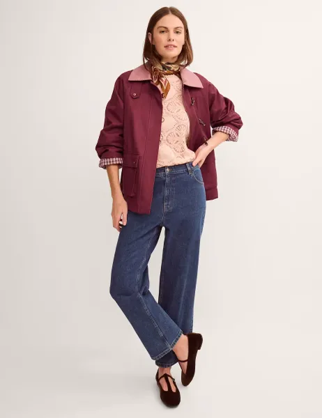 Monsoon Pure Cotton Barn Jacket Berry