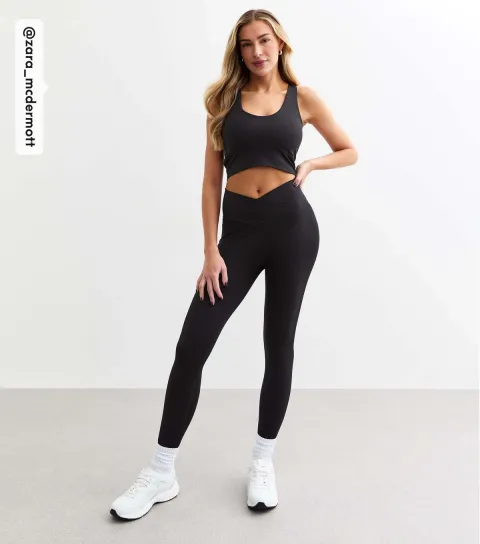 Rise Women's by Zara McDermott Black Cross Over Leggings