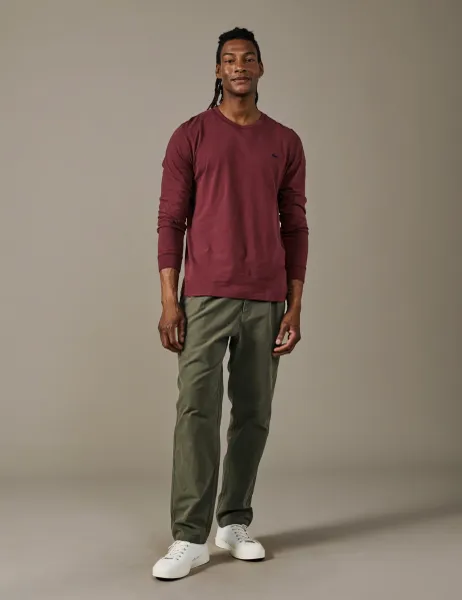 Pure Cotton Long Sleeve T-Shirt Dark Burgundy