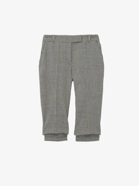 Gingham Check Tailored Capri Trousers