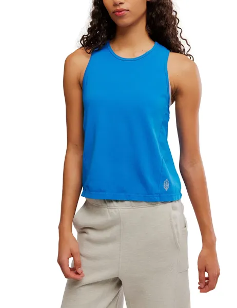 FP Movement Hot Shot Cotton Rich Twist Back Vest Top Cobalt