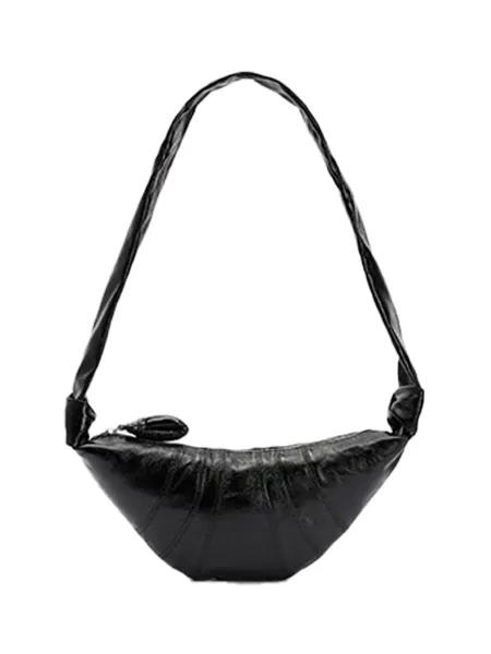 Lemaire Small Coated Croissant Bag Black