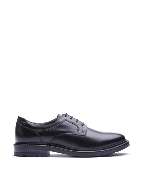 Base London Leather Derby Shoes Black