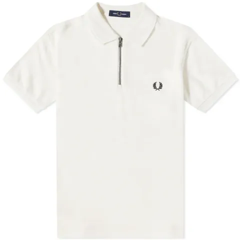Towelling Zip Neck Polo