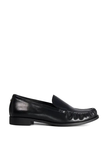 Dune London Leather Flat Loafers Black