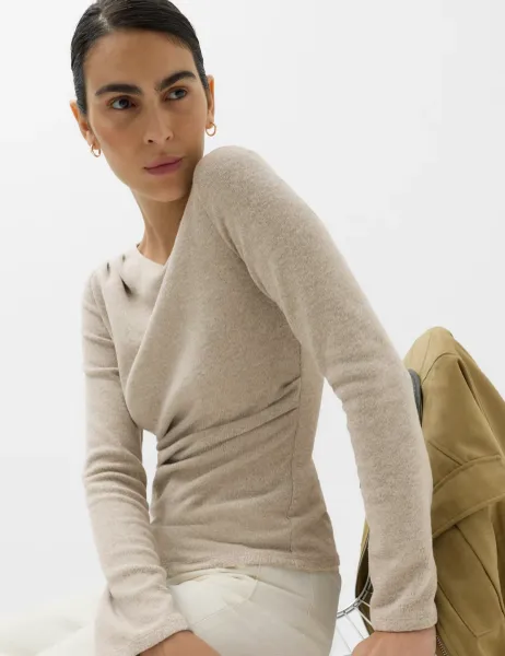 Marks & Spencer Textured Regular Fit Off The Shoulder Top Neutral