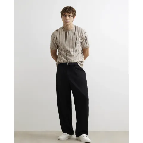 River Island Slim Fit Cotton Stripe Ottoman T-Shirt