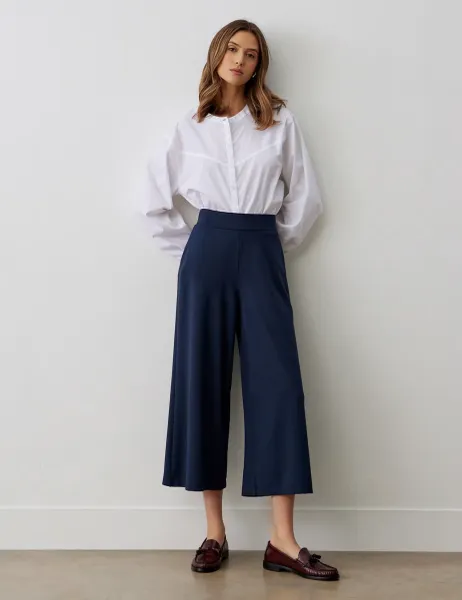 Finery London MiribelPonteJersey Wide Leg Trouser Navy