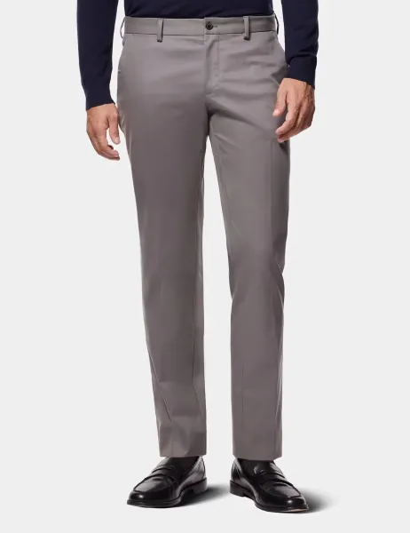 Hawes & Curtis Regular Fit Easy-Iron Brushed Twill Chinos Dark Grey