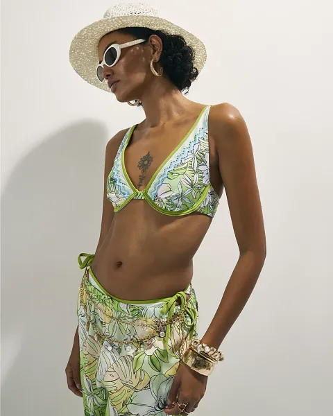 River Island Tropicana Cupped Bikini Top