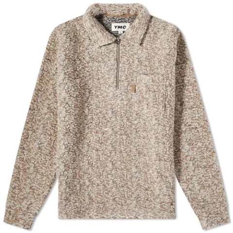 Sugden Wool Marl Quarter Zip Sweat