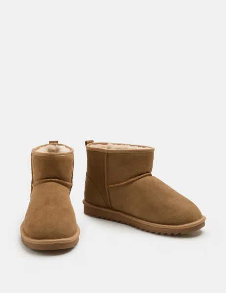 Autograph Suede Slipper Boots with Freshfeet Tan