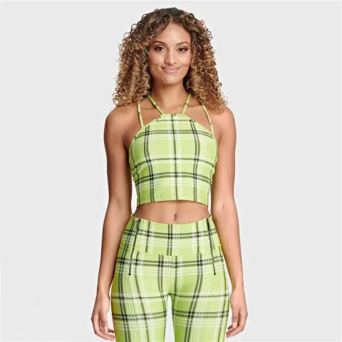 Freddy Checkered Crop Top - Green