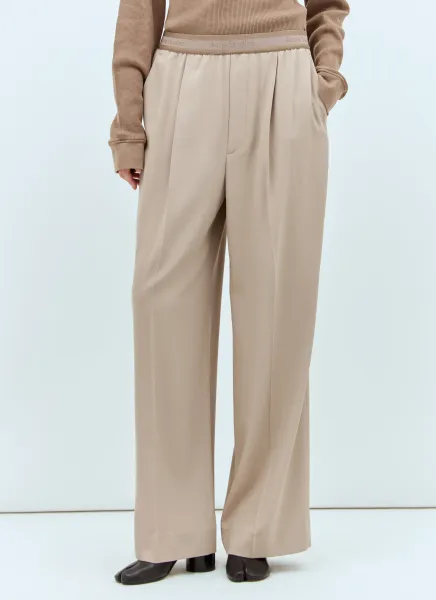 Logo Waistband Tailored Pants