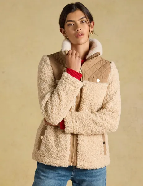 Joules Borg Quilted Collared Jacket