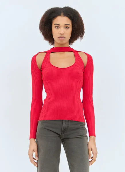 Long Sleeve Cut-Out Knit Top