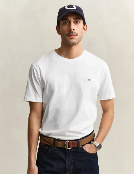 Gant Pure Cotton Crew Neck T-Shirt White