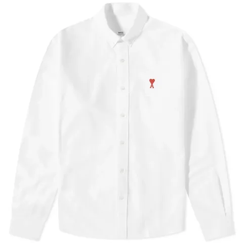 AMI Heart Button Down Oxford Shirt