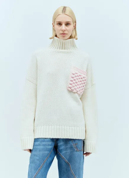 Popcorn Patch Pocket Sweater