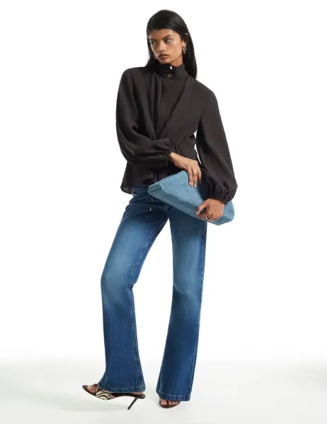 River Island Funnel Neck Jacket Chocolate