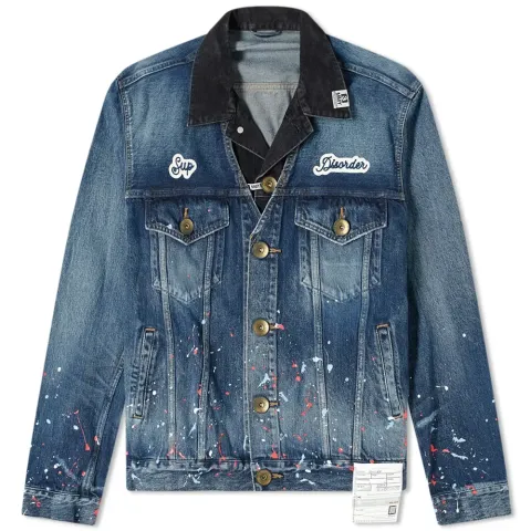 Paint Splatter Layered Denim Jacket
