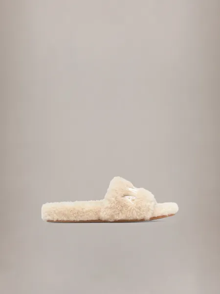 WOMEN - WOMEN'S AMIRI SHEARLING SLIDE - Natural